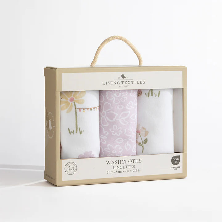 3 Pack Organic Wash Cloths - Whimsical Wonderland