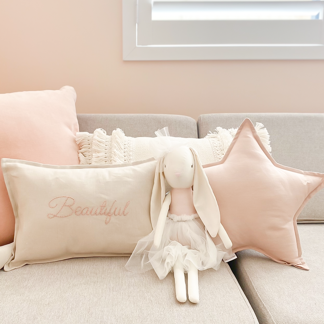 Blush Star Cushion - Little Bambino Bear