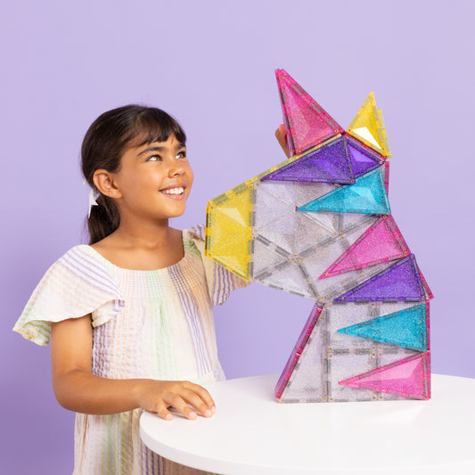 Connetix Glitter Unicorn Pack 56 pc | Little Bambino Bear, Perth