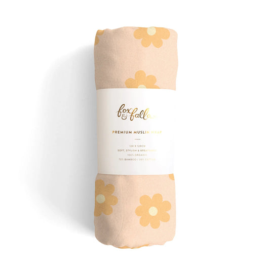Fox & Fallow - Daisy Chain Organic Muslin Wrap Swaddle