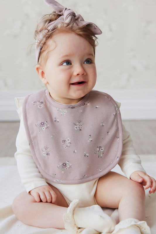 Jamie Kay - Organic Cotton Bib - Lauren Floral Fawn