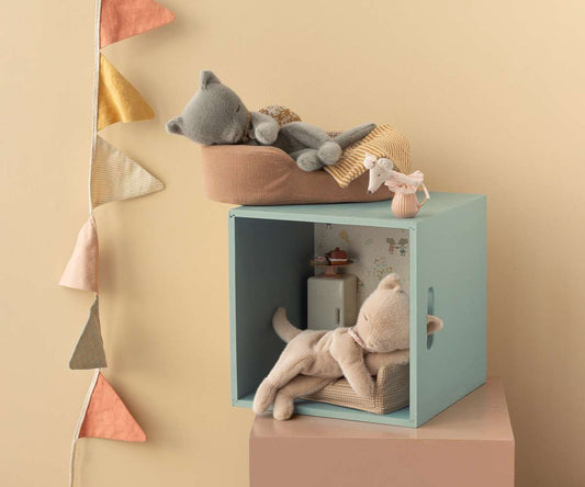 Maileg Sleeping Kitten Plush Small Grey