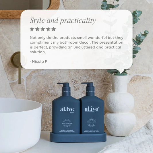 al.ive body - Wash & Lotion Duo + Tray - Coconut & Wild Orange