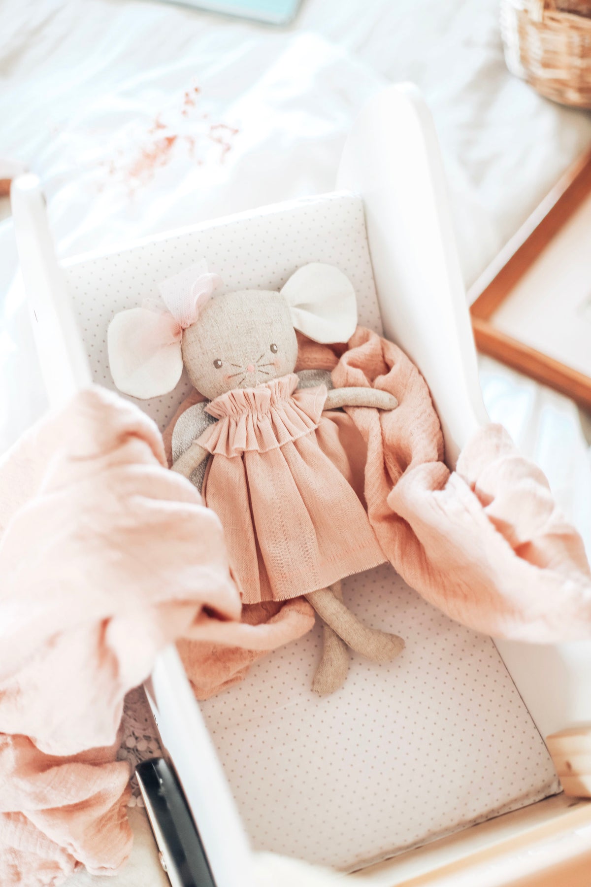 Alimrose - Angel Baby Mouse 25cm Pink Silver