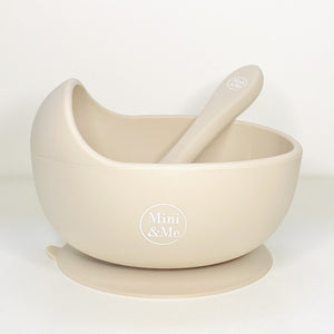 Almond Mini and Me Wave Bowl and Spoon