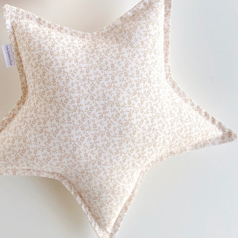Beige Floral Star Cushion | Little Bambino BeAR