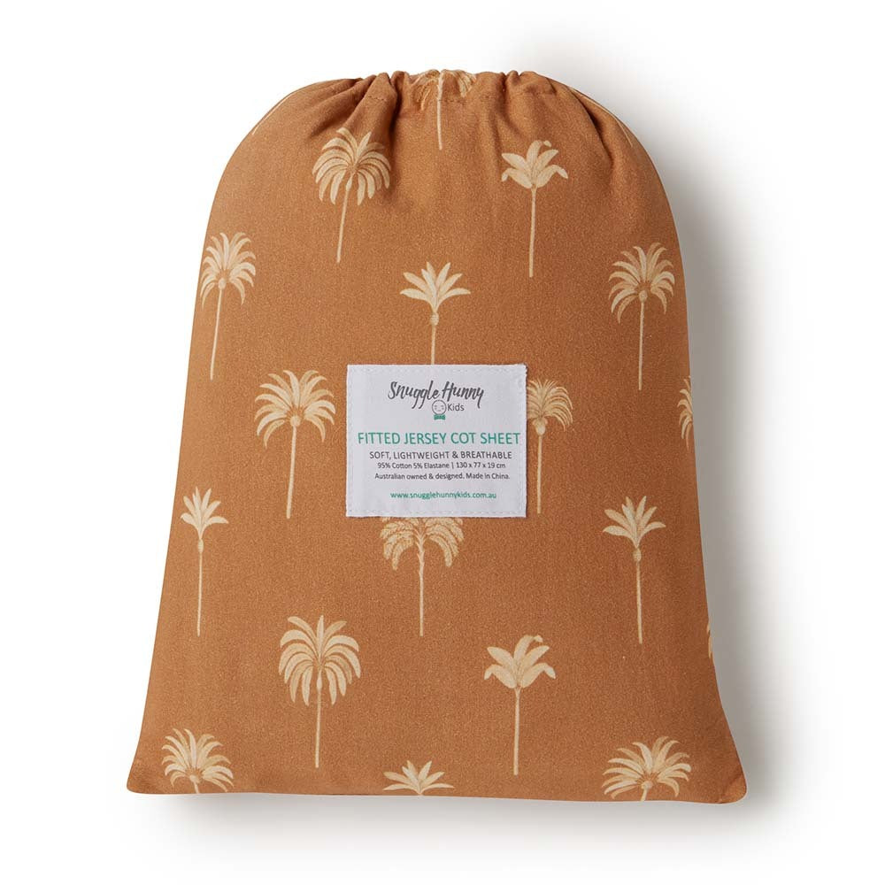 Snuggle Hunny Kids - Bronze Palm Fitted Cot Sheet