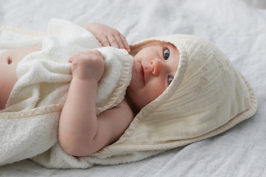 Burrow and Be Hooded Towel Almond