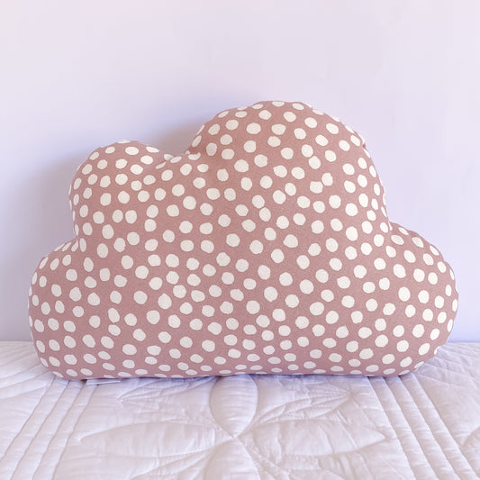 Dusty Pink Dot Cloud Cushion - Little Bambino Bear