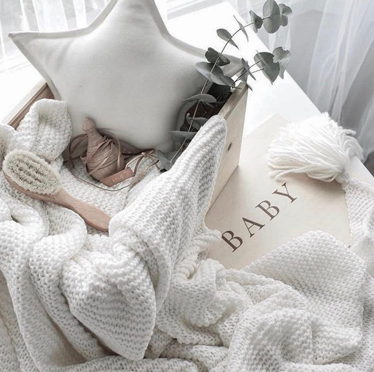 White Deluxe Star Cushion - Little Bambino Bear