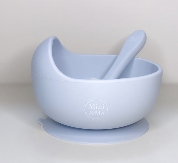 Ice Blue Mini and Me Wave Bowl and Spoon