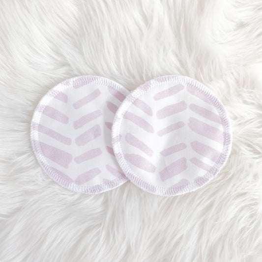 Lilac Herringbone Nursing Pads