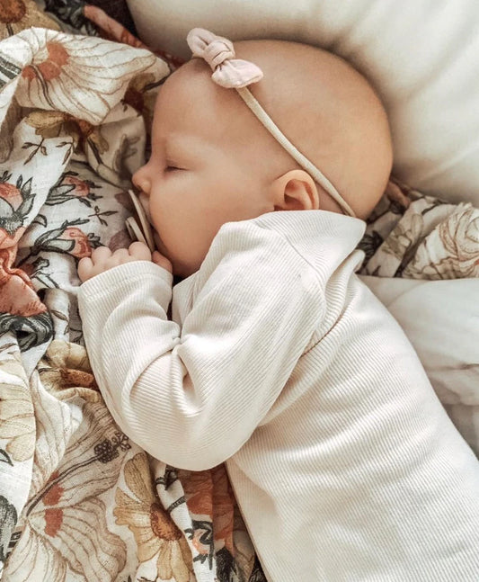 Mae and Rae - Blush Linen Bow