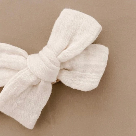 Mae and Rae - Cream Gauze Fabric Bow