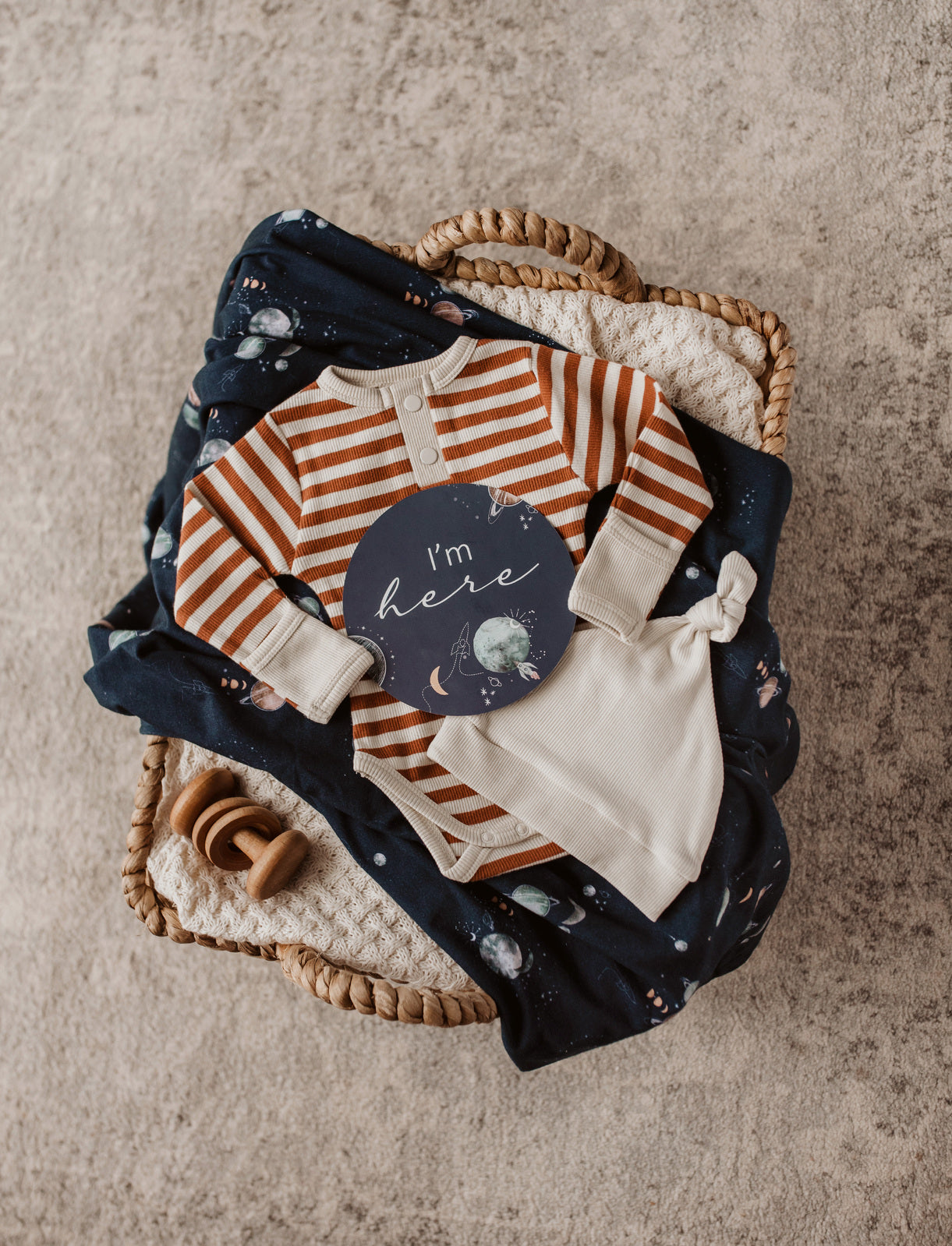 Snuggle Hunny Kids - Jersey Wrap & Beanie Set - Milky Way