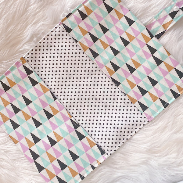 Nappy Clutch - Triangles with Polka dot inner