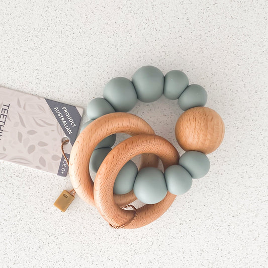 Nature Bubz Luna Rattle - Dusky Blue