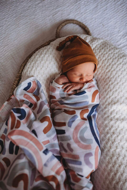 Organic Muslin Wrap - Rainbow Baby - Little Bambino Bear