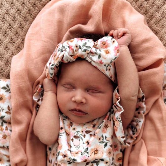 Snuggle Hunny Kids - Spring Floral Organic Topknot