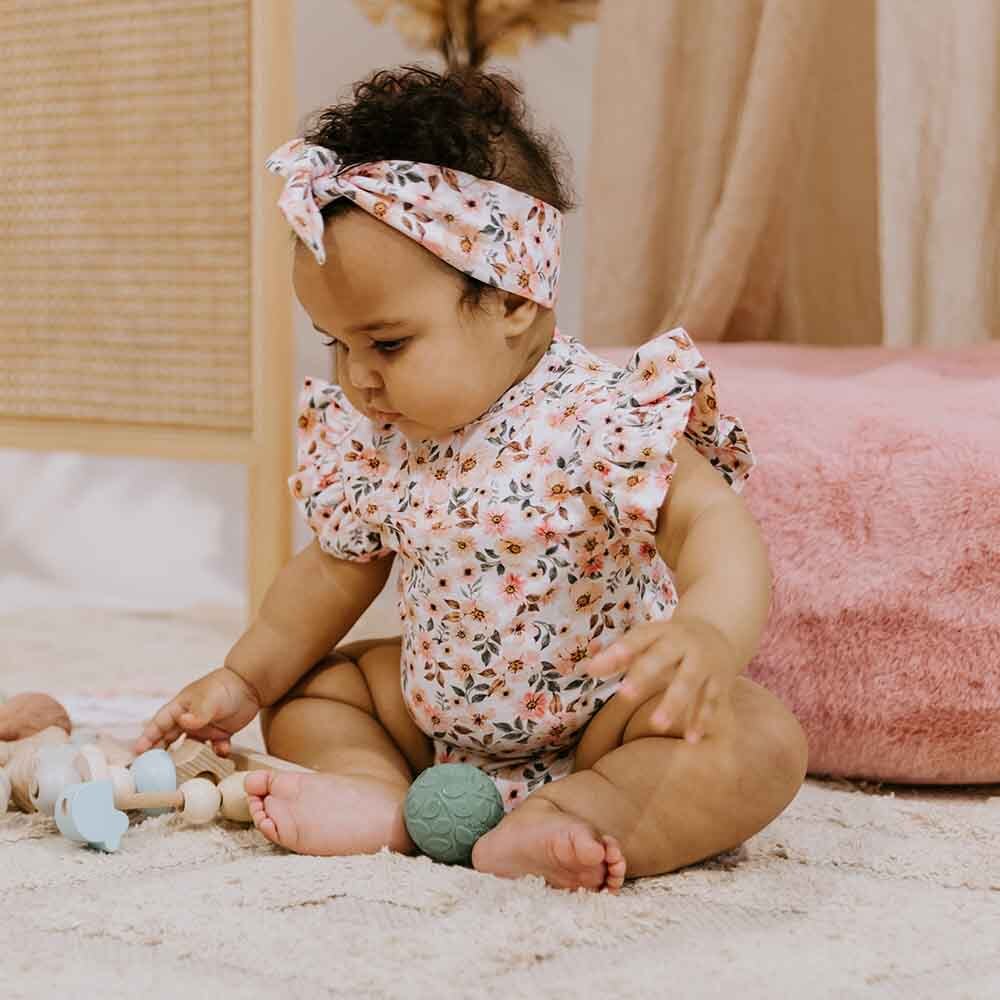 Snuggle Hunny Kids - Spring Floral Short Sleeve Organic Bodysuit