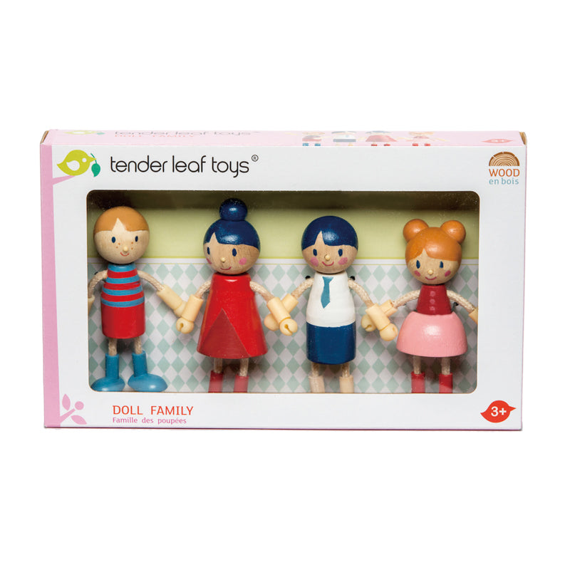 Tender Leaf Toys - Wooden Doll Family with Flexible Arms and Legs