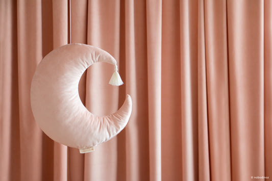 Nobodinoz Pierrot Moon Velvet Cushion - Bloom Pink