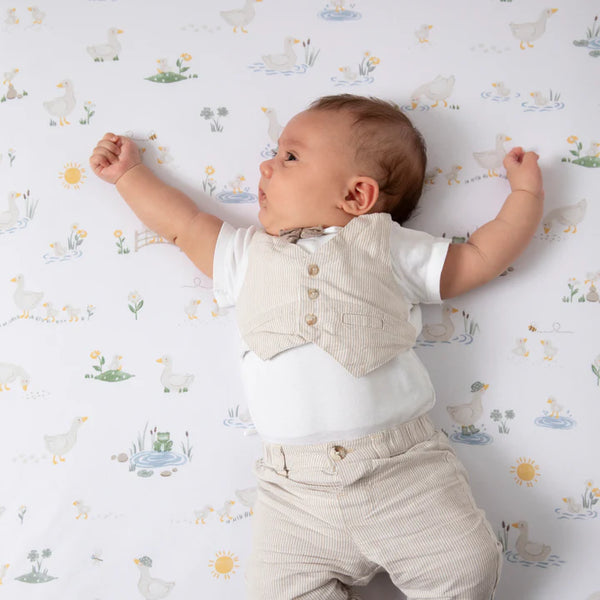2 Pack Organic Cot Fitted Sheet - Goosey Goosey