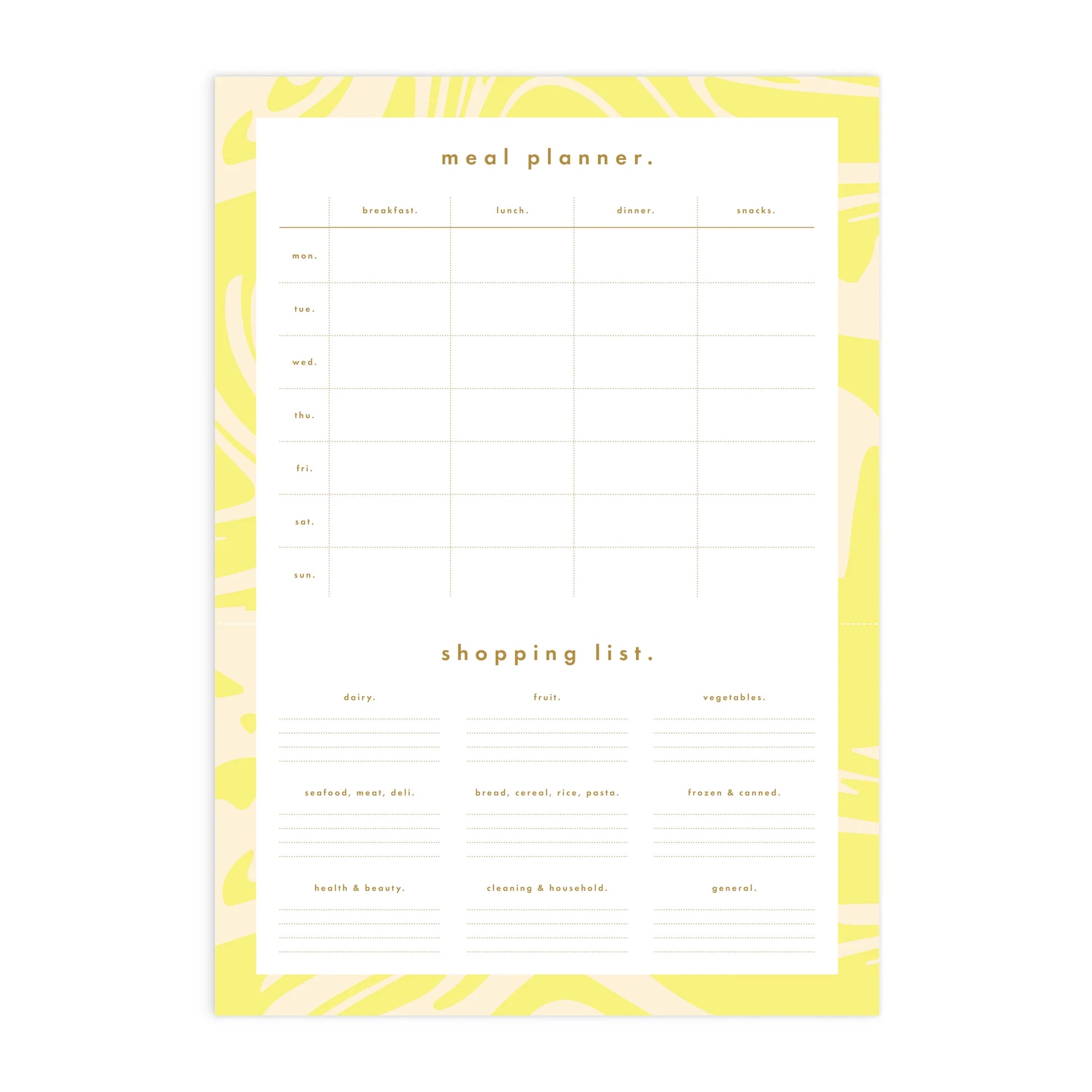 Fox and Fallow Acid Wash A4 Meal Planner Magnet Notepad