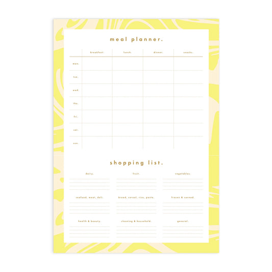 Fox and Fallow Acid Wash A4 Meal Planner Magnet Notepad
