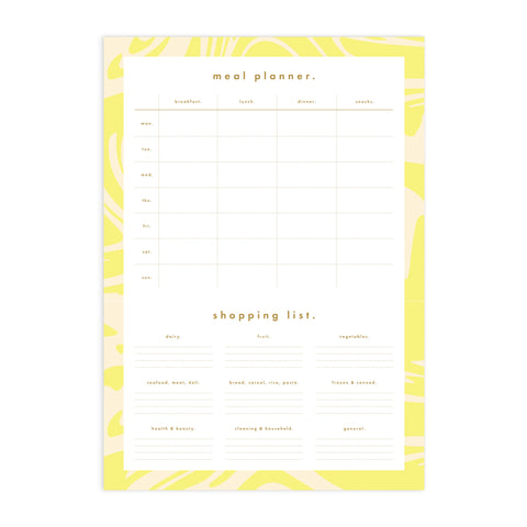 Fox and Fallow Acid Wash A4 Meal Planner Magnet Notepad