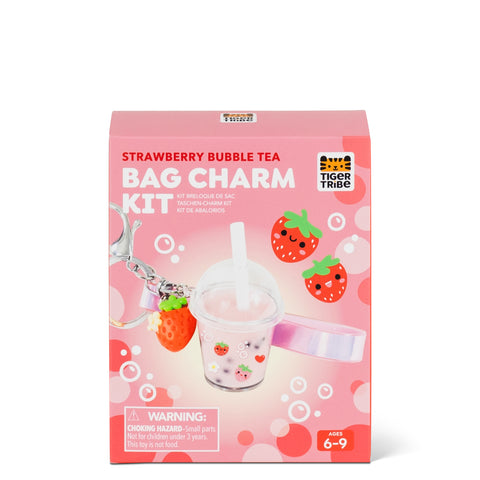 Tiger Tribe - Bag Charm Kit- Strawberry Bubble Tea box