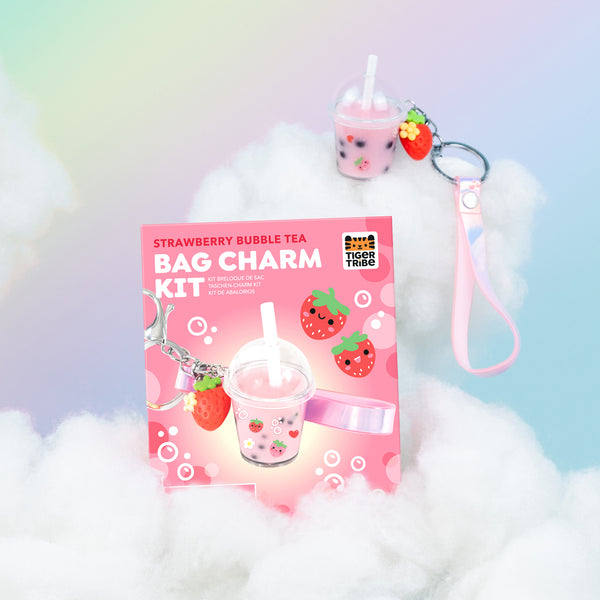 Tiger Tribe - Bag Charm Kit- Strawberry Bubble Tea