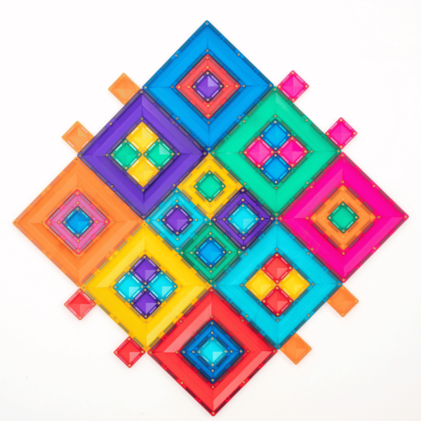Colorful geometric puzzle on a white background