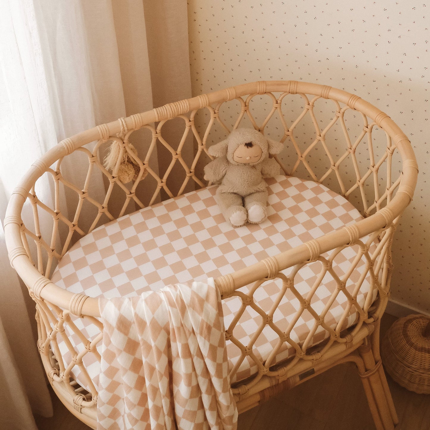 Caramel Check Organic Muslin Wrap Swaddle