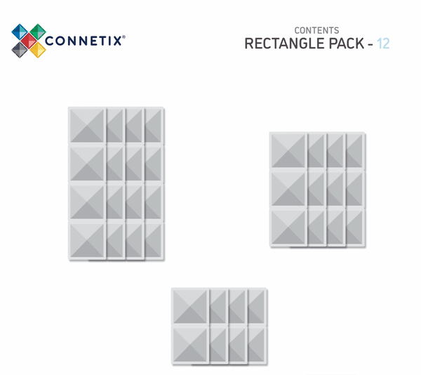 Connetix - Clear Rectangle Pack 12 pc