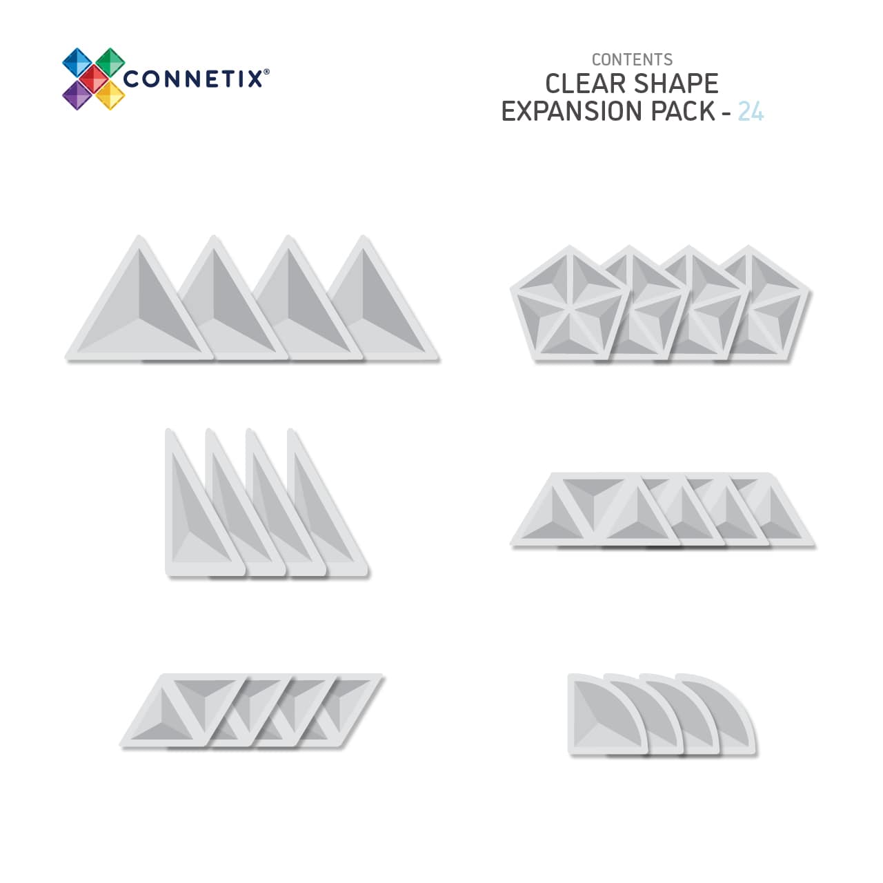 Connetix - Clear Shape Expansion Pack 24 pc
