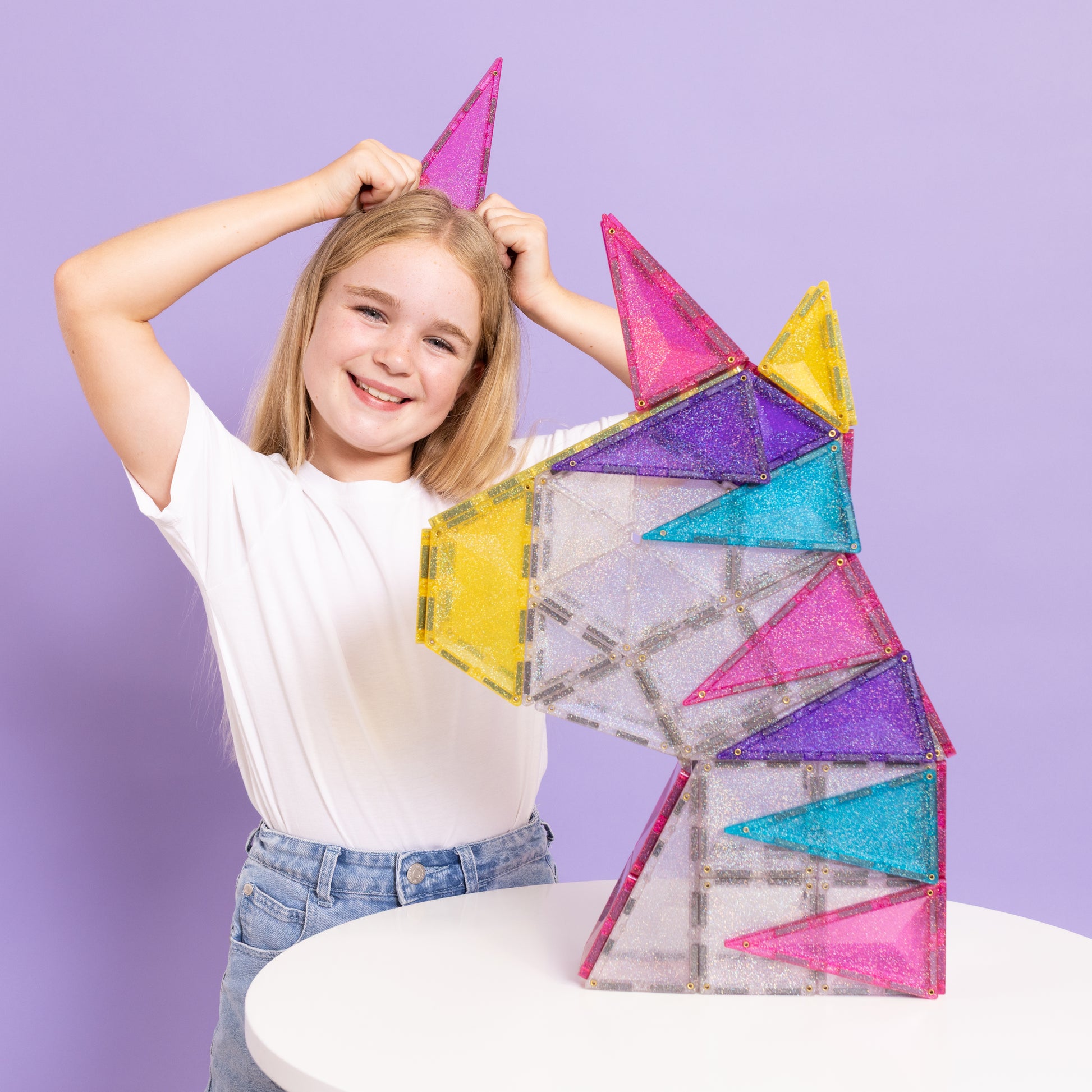 Connetix Glitter Unicorn Pack 56 pc | Little Bambino Bear, Perth
