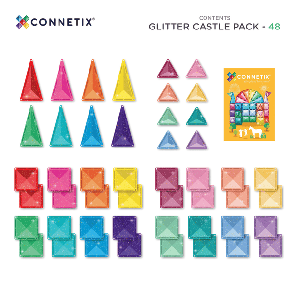 Connetix - Glitter Castle Pack 48pc  contents Perth WA