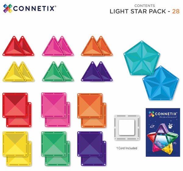 Connetix - Light Star Pack 28 pc | Little Bambino Bear Perth