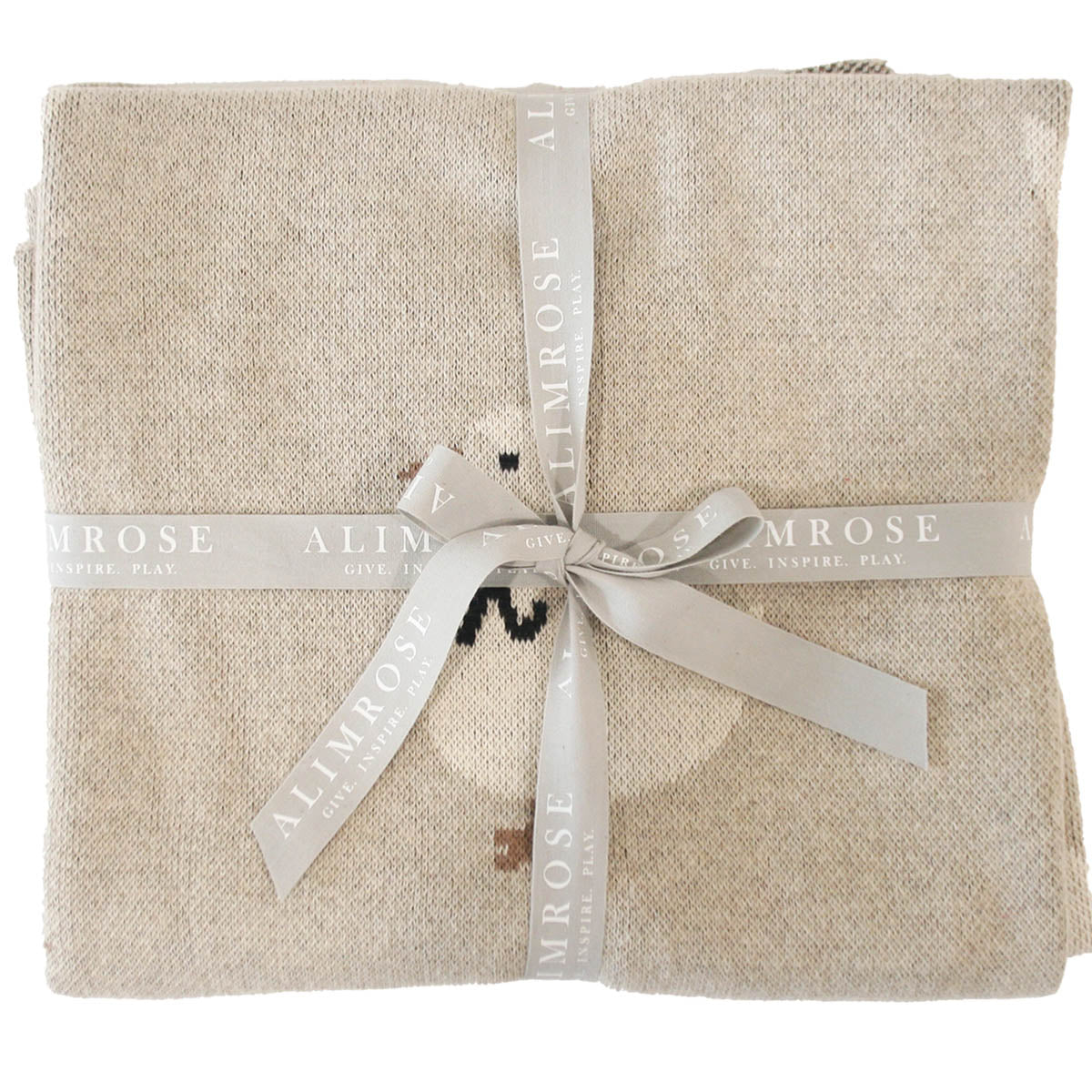Beige fabric with a ribbon and 'Alimrose' branding on a white background