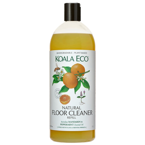 Koala Eco Floor Cleaner with Mandarin and Peppermint essential oils in 1000ml refill bottle