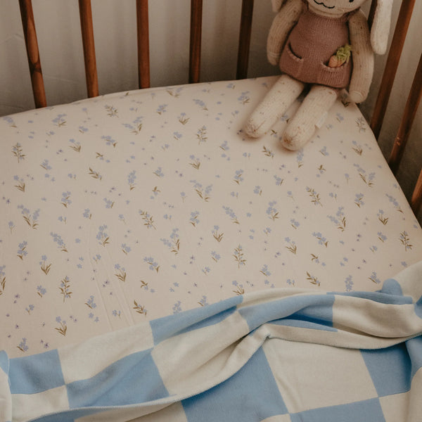 Fox & Fallow - Forget-Me-Not Organic Fitted Cot Sheet