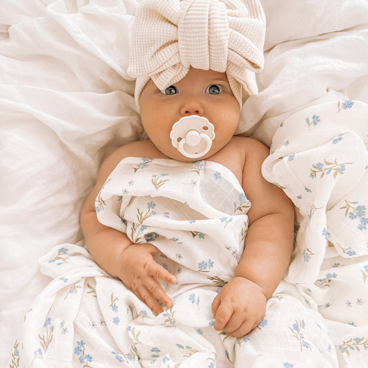 Fox & Fallow - Forget-Me-Not Organic Muslin Wrap Swaddle
