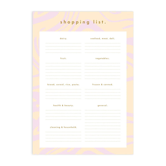 Fox & Fallow - Acid Wash A5 Shopping List Notepad