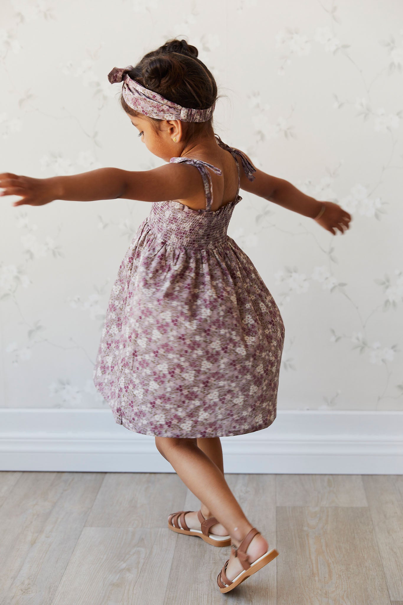 Jamie Kay - Organic Cotton Eveleigh Dress - Pansy Floral Fawn