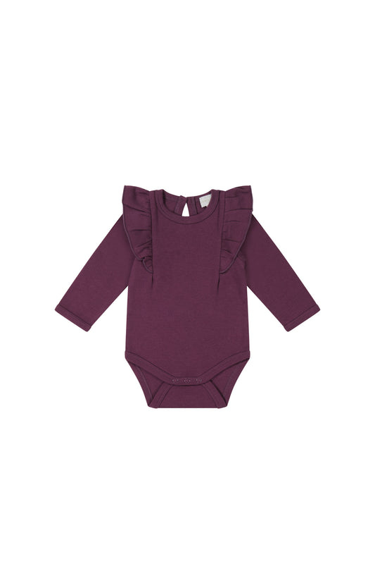Jamie Kay - Pima Cotton Fleur Long Sleeve Bodysuit - Sugar Plum