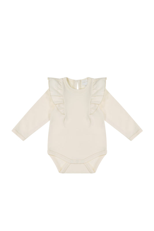 Jamie Kay - Pima Cotton Fleur Long Sleeve Bodysuit - Blanc