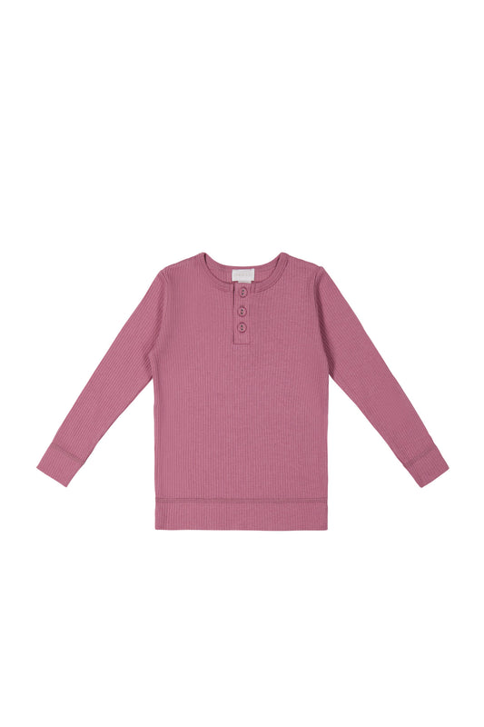 Jamie Kay - Organic Cotton Modal Long Sleeve Henley - Dhalia