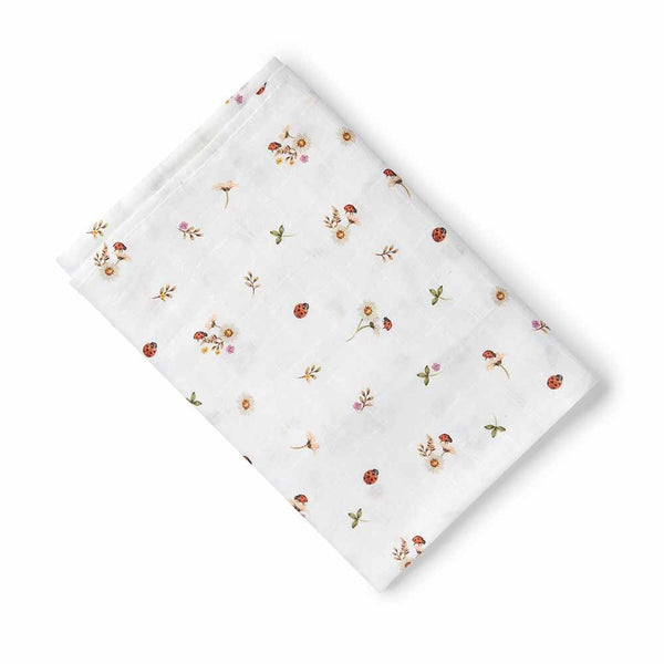 Floral patterned fabric on a white background