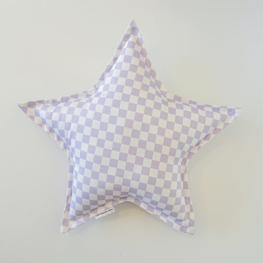 Lilac Checker Star Cushion